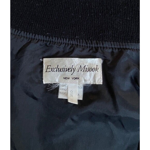 Vtg 90s Exclusively Misook OS Picasso graphic satin bomber jacket wearable art - Picture 12 of 12